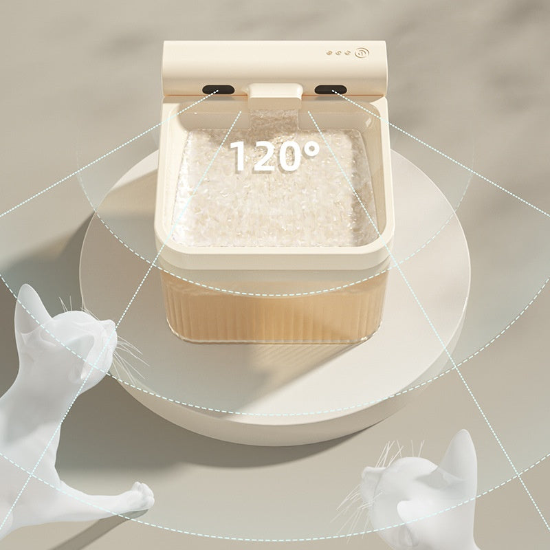 Intelligenter Wasserspender für Haustiere aus Kunststoff, gut aussehender Trinknapf mit Dreifachfilter, 4 l, große Kapazität, Wasserspender für Katzen, Haustierprodukte