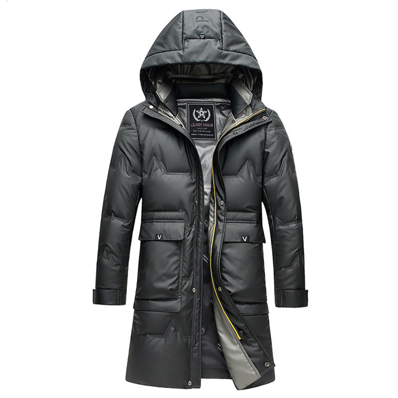 Chaqueta de plumón con capucha simple y gruesa para hombre