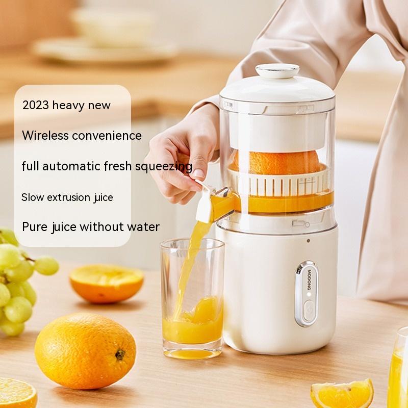 Multifunktionale kabellose elektrische Saftpresse aus Stahl, Orangen-/Zitronen-Mixer, tragbarer USB-Mini-Fruchtpresse, Druck-Entsafter für die Küche