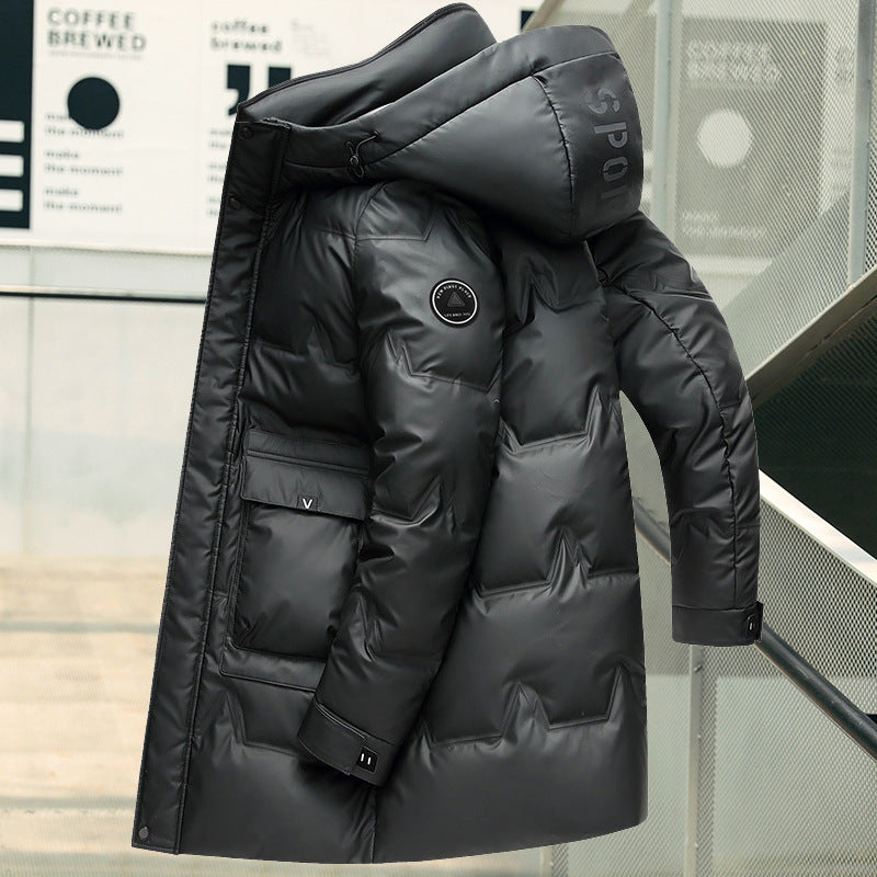Chaqueta de plumón con capucha simple y gruesa para hombre