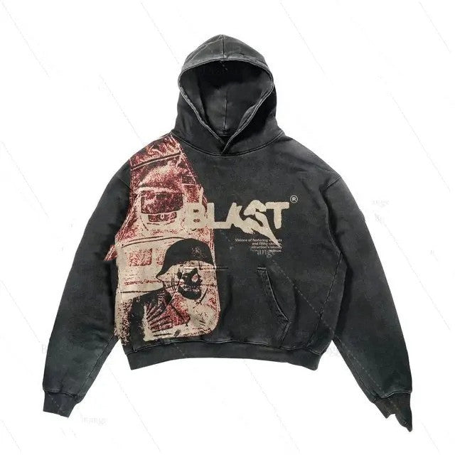 Ropa de hombre con estampado de letras y explosión de calaveras