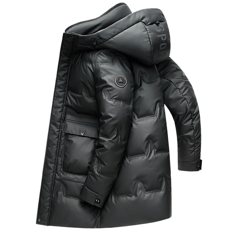 Chaqueta de plumón con capucha simple y gruesa para hombre