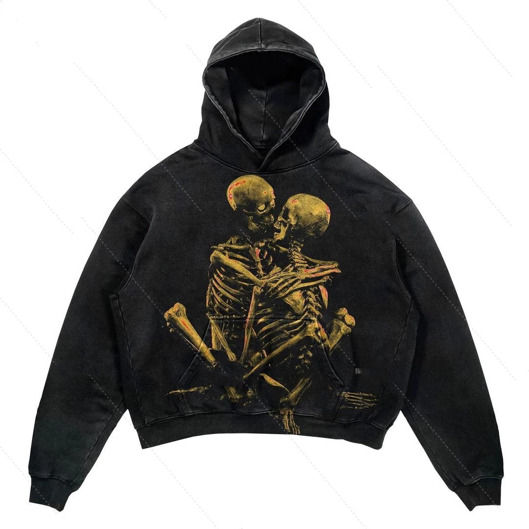 Ropa de hombre con estampado de letras y explosión de calaveras