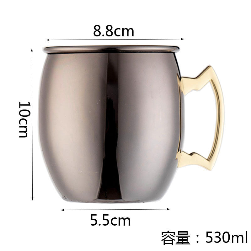 Copa Moscow Mule de gran venta, copa de acero inoxidable 304 con punta de martillo bañada en cobre, copa de vino desnuda, copa de cóctel