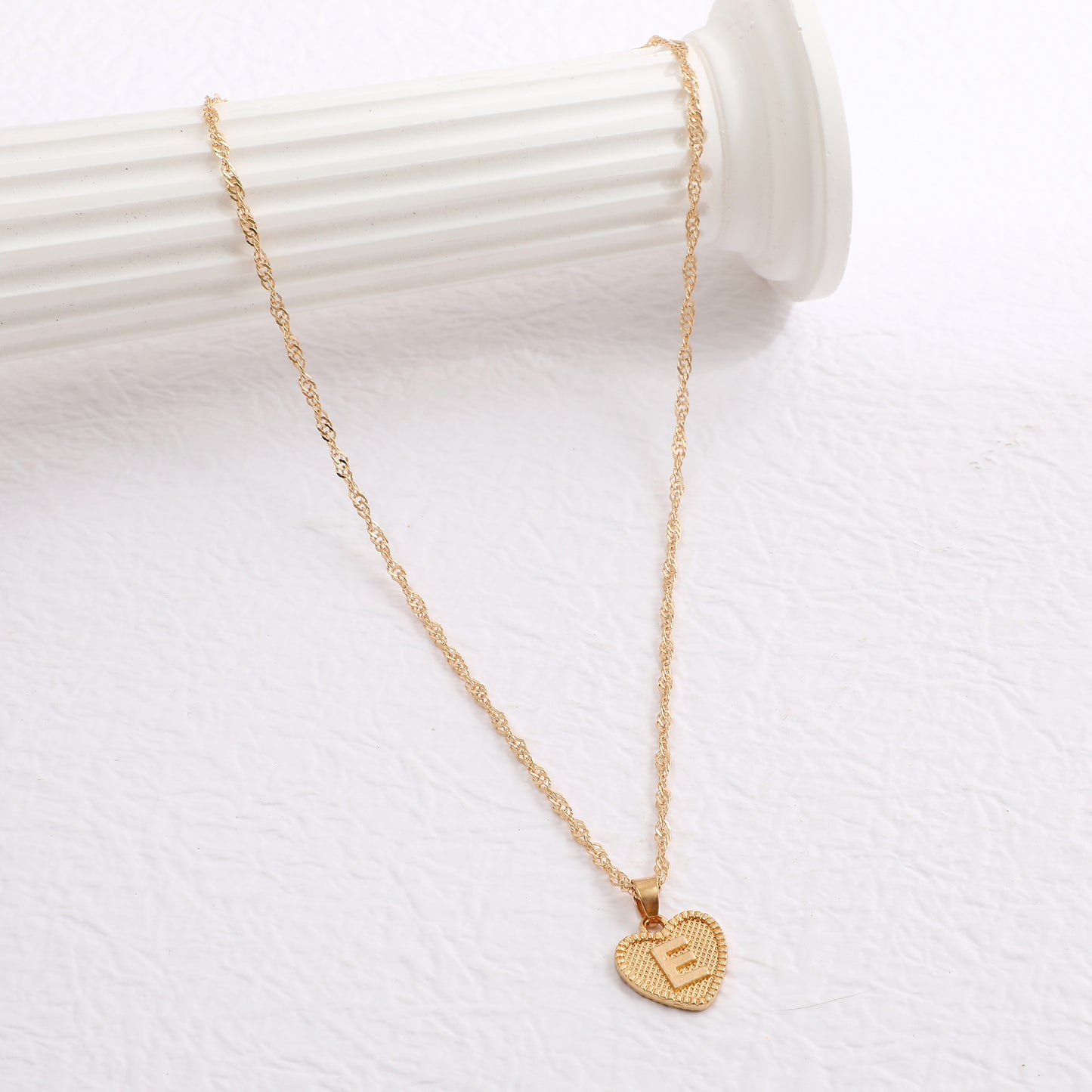 Simple Women's Heart Letter Necklace Love Pendant Clavicle Chain