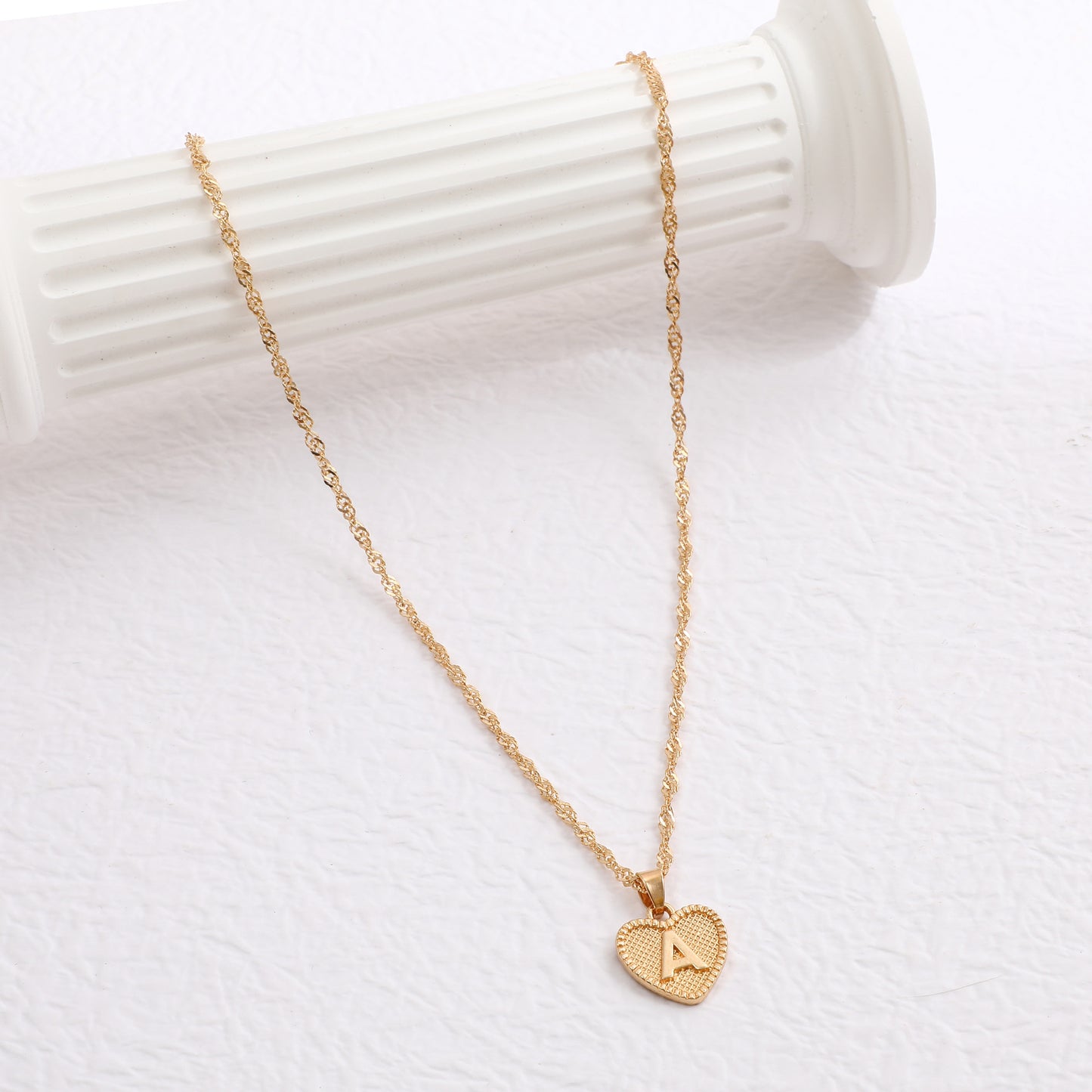 Simple Women's Heart Letter Necklace Love Pendant Clavicle Chain