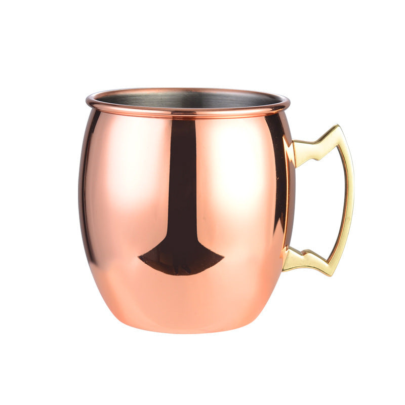 Copa Moscow Mule de gran venta, copa de acero inoxidable 304 con punta de martillo bañada en cobre, copa de vino desnuda, copa de cóctel