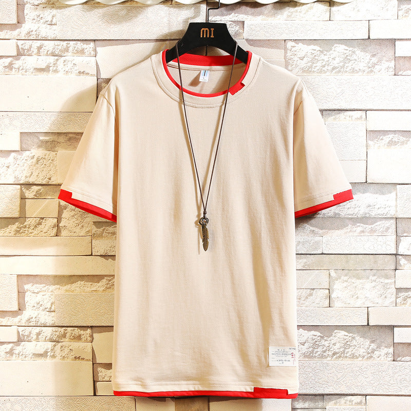 Men's 2022 Spring And Autumn Long-sleeved T-shirt Loose All-match Casual Round Neck Pullover Student Men's Solid Color Sweater Trendy T