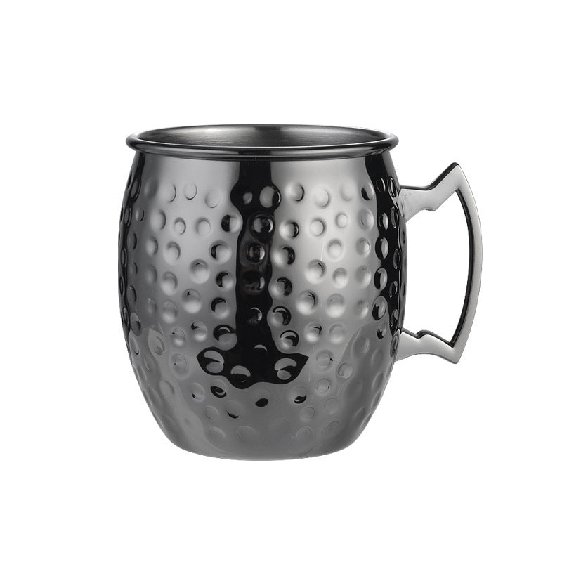 Copa Moscow Mule de gran venta, copa de acero inoxidable 304 con punta de martillo bañada en cobre, copa de vino desnuda, copa de cóctel