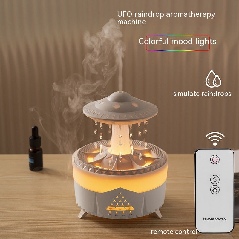 Neuer UFO-Luftbefeuchter mit Regentropfen, Luftbefeuchter mit Wassertropfen, USB-Aromatherapie, ätherische Öle, Aroma-Luftverteiler, Haushaltsnebel-Hersteller, Wohnkultur