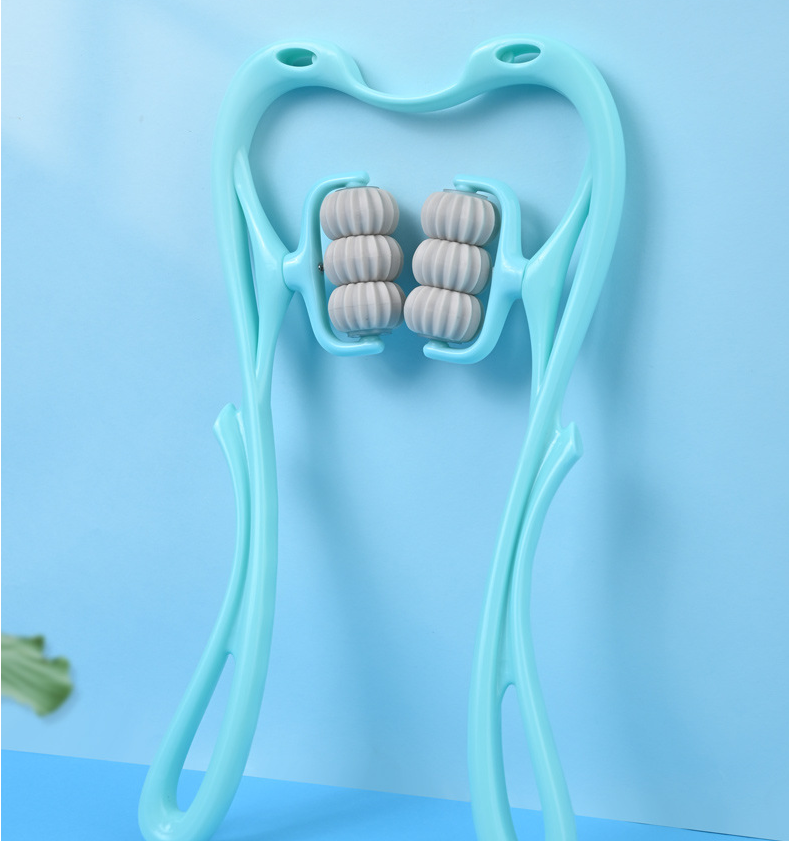 Multifunktionales manuelles Nackenmassagegerät mit sechs Rädern, Massage-Entlastungs-Rollenmassagegerät