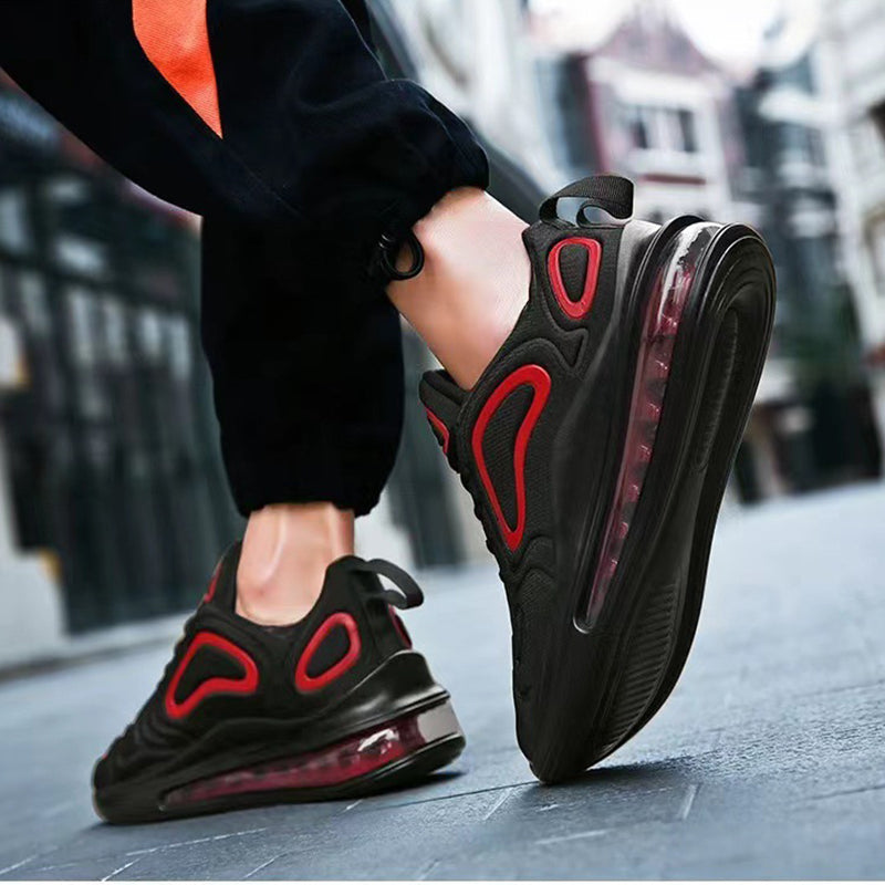 Lässige Air-Cushion-Schwarze Schuhe Herren Outdoor Atmungsaktive Schnür-Sneaker Laufsportschuhe