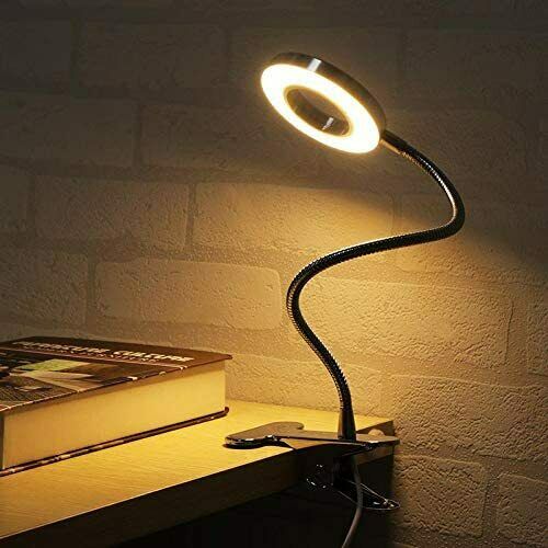 Clip-On Schreibtischlampe LED Flexibler Arm USB Dimmbar Studie Lesetisch Nachtlicht