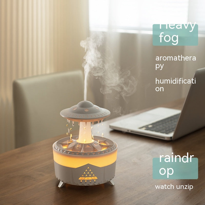 Neuer UFO-Luftbefeuchter mit Regentropfen, Luftbefeuchter mit Wassertropfen, USB-Aromatherapie, ätherische Öle, Aroma-Luftverteiler, Haushaltsnebel-Hersteller, Wohnkultur