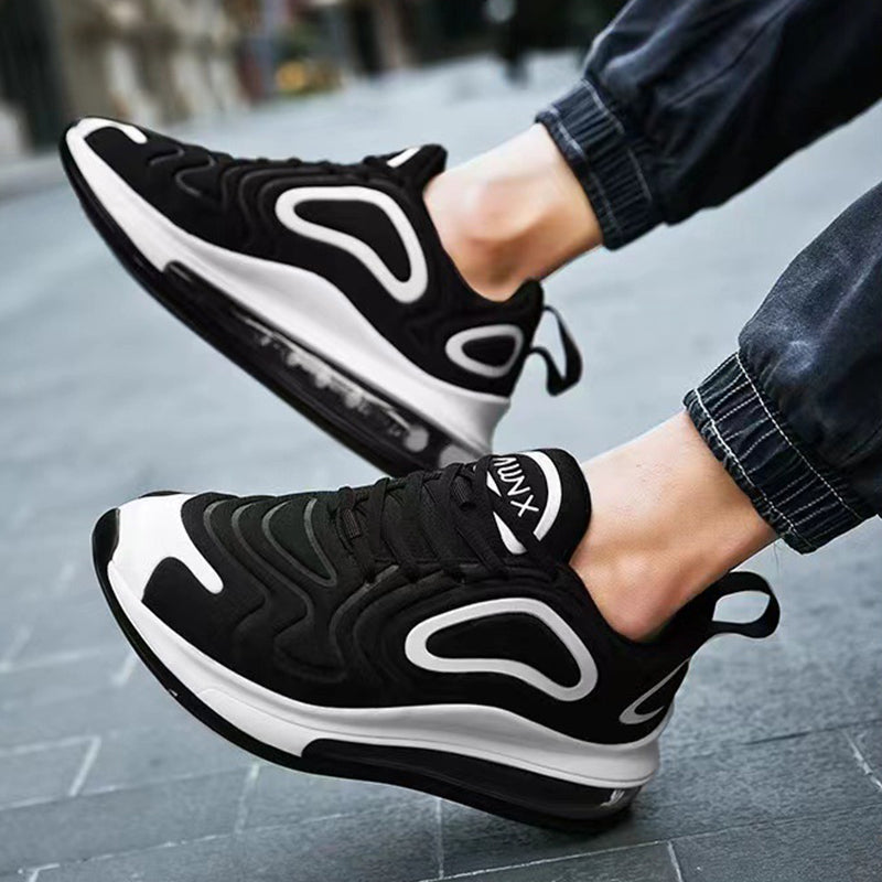 Lässige Air-Cushion-Schwarze Schuhe Herren Outdoor Atmungsaktive Schnür-Sneaker Laufsportschuhe