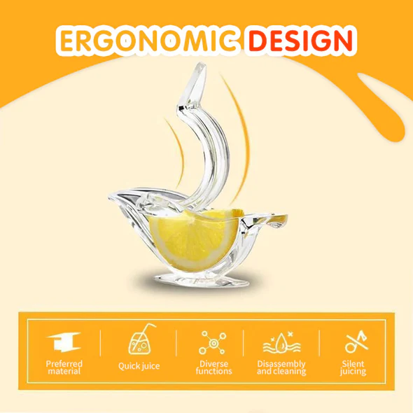 Exprimidor manual de limón acrílico transparente elegante con forma de pájaro, exprimidor de rodajas de limón, herramientas de cocina, gadgets