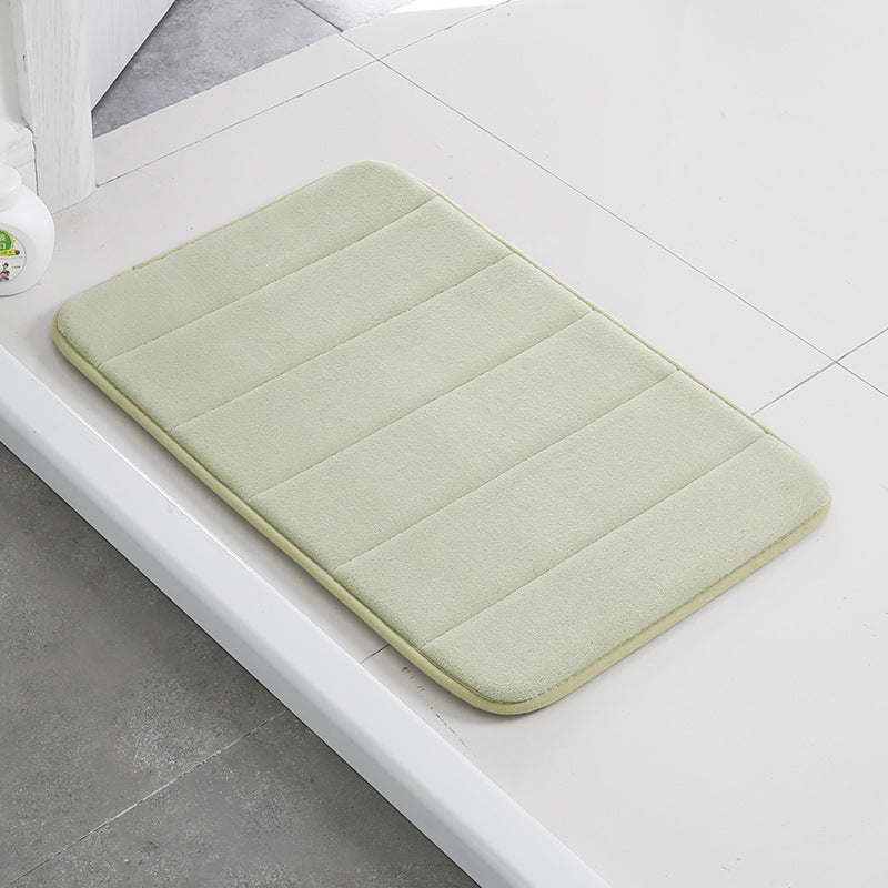 Alfombrilla de baño para el hogar, de vellón coral, con absorción de agua, antideslizante, de espuma viscoelástica, absorbente, lavable