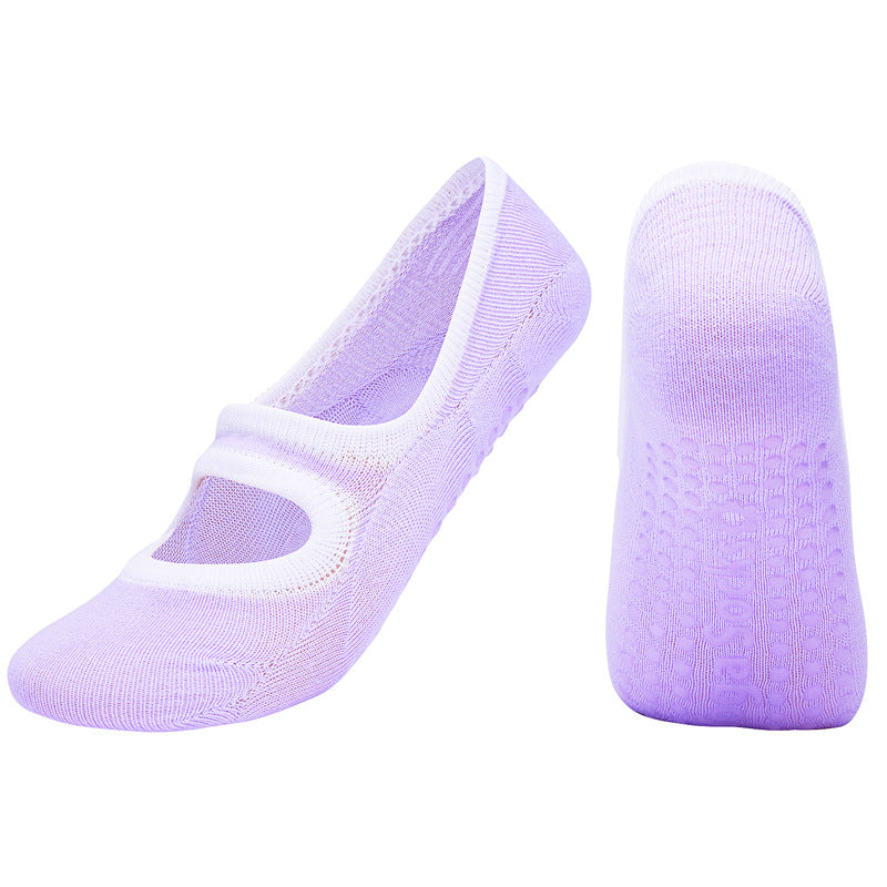 Rutschfeste Bodensocken für das Fitnessstudio im Innenbereich mit offener Rückseite