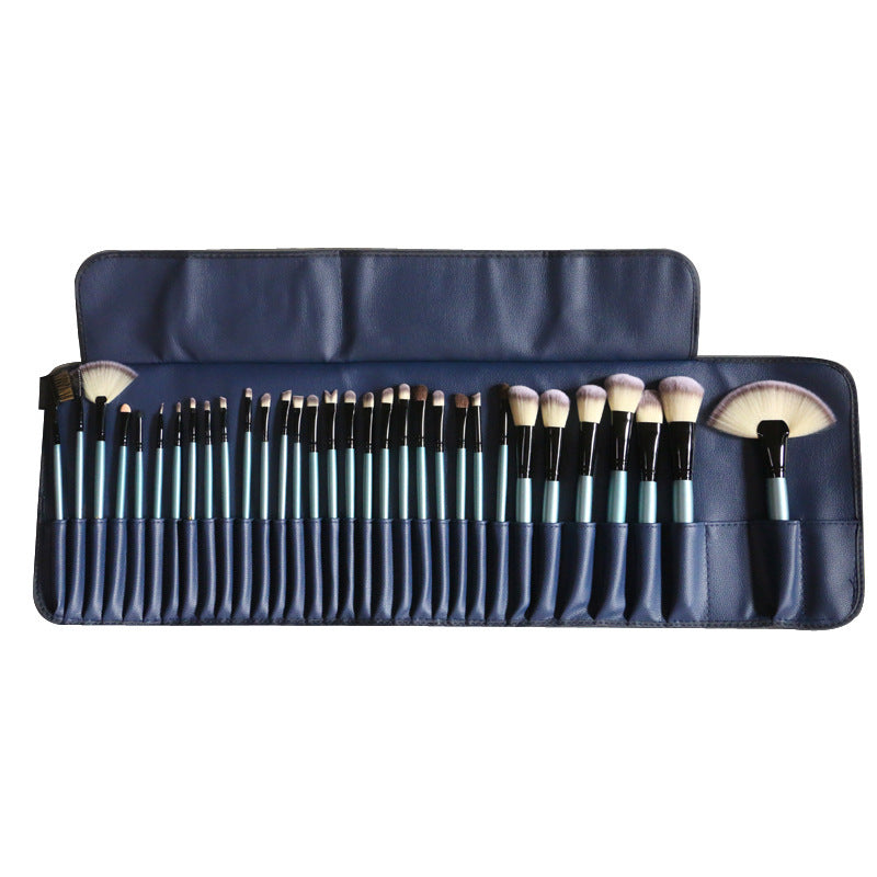 32 pinceles de maquillaje azules
