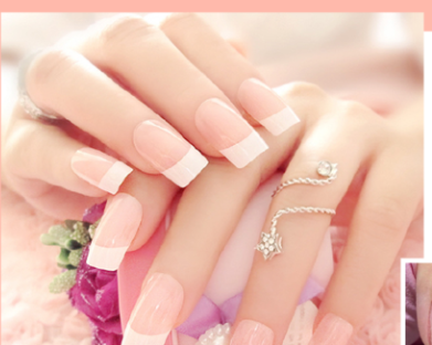 Nailart Nailart fertig French lang Fake Nagel Patch lang French