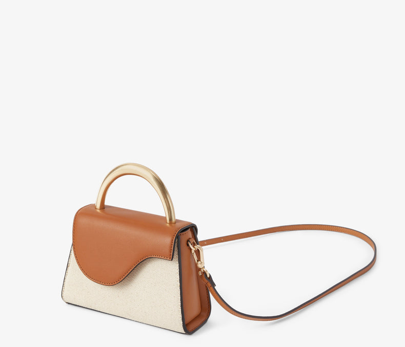 Gebogene, farbblockierende Handgelenktasche aus Metall, tragbare Messenger-Tasche für Damen
