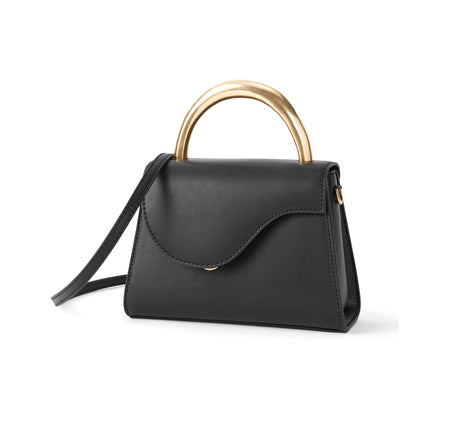 Gebogene, farbblockierende Handgelenktasche aus Metall, tragbare Messenger-Tasche für Damen