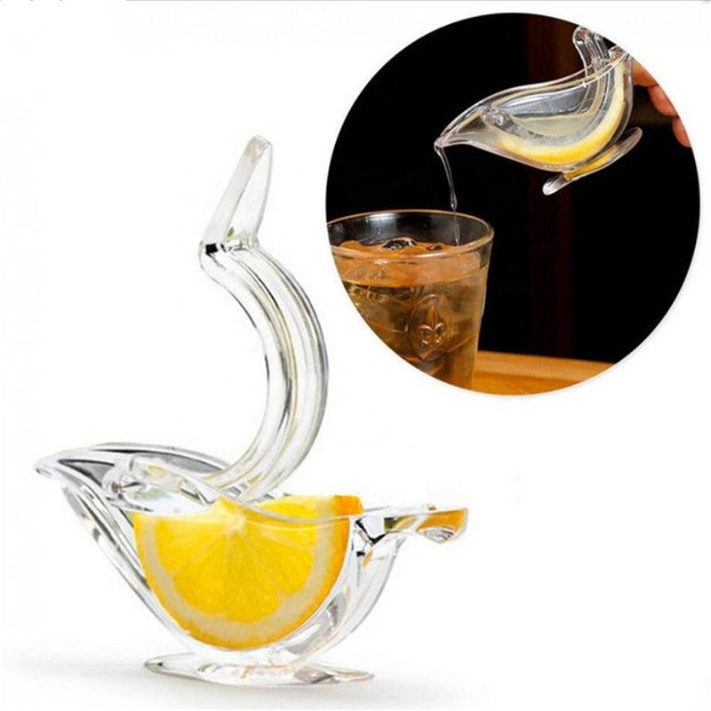 Exprimidor manual de limón acrílico transparente elegante con forma de pájaro, exprimidor de rodajas de limón, herramientas de cocina, gadgets