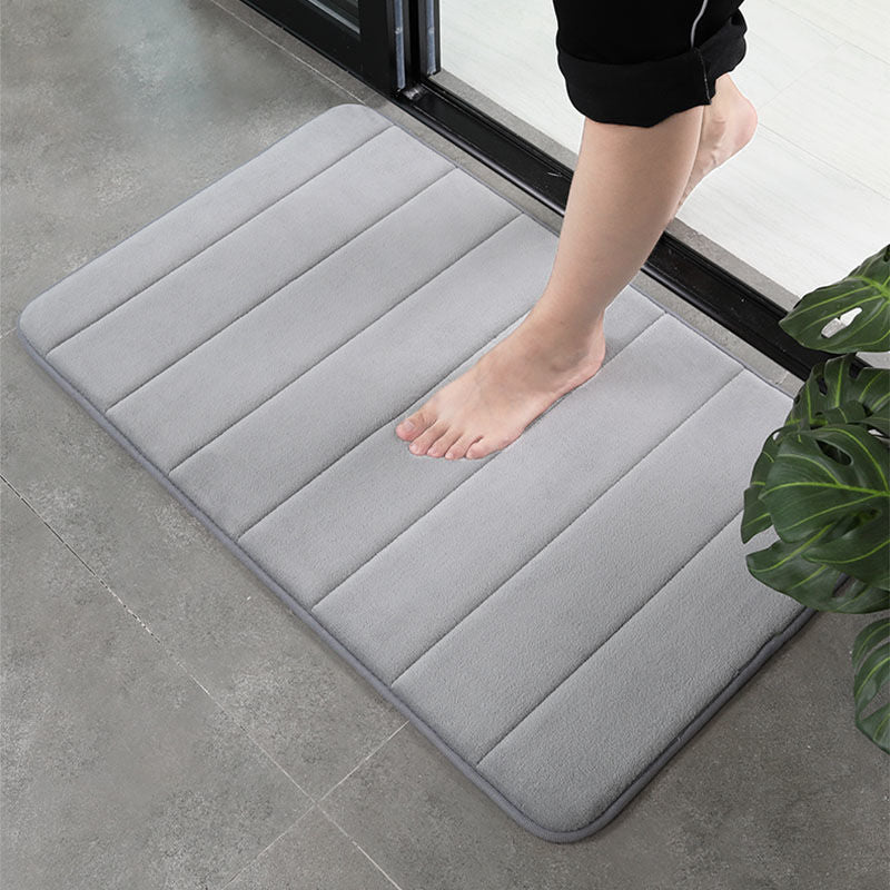 Alfombrilla de baño para el hogar, de vellón coral, con absorción de agua, antideslizante, de espuma viscoelástica, absorbente, lavable