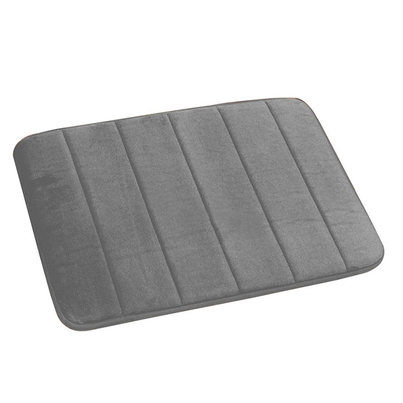 Alfombrilla de baño para el hogar, de vellón coral, con absorción de agua, antideslizante, de espuma viscoelástica, absorbente, lavable