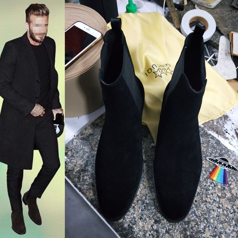 Botas de hombre, zapatos de caña alta
