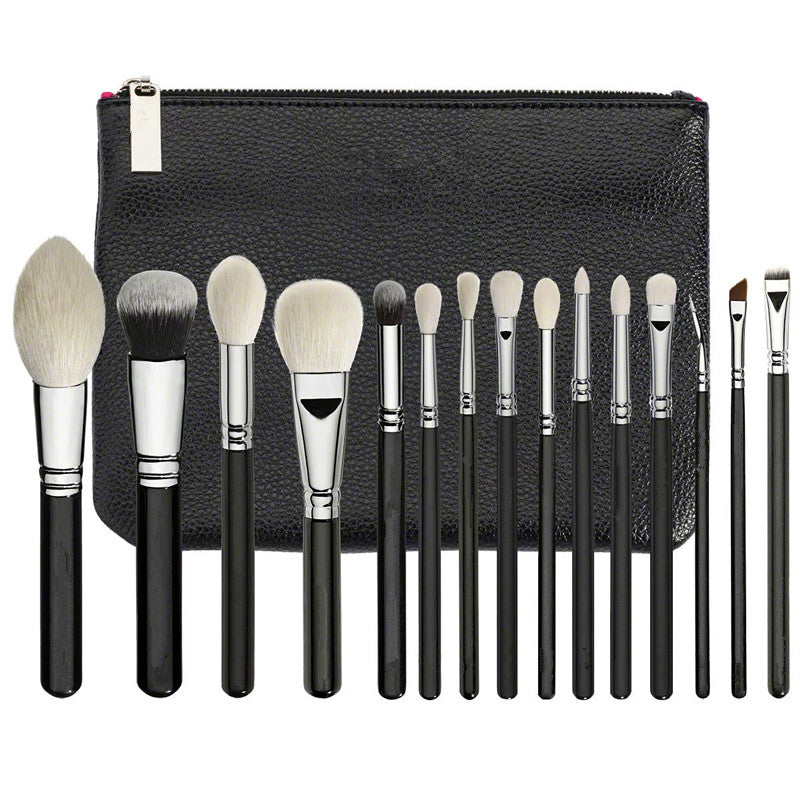 15 pinceles de maquillaje negros