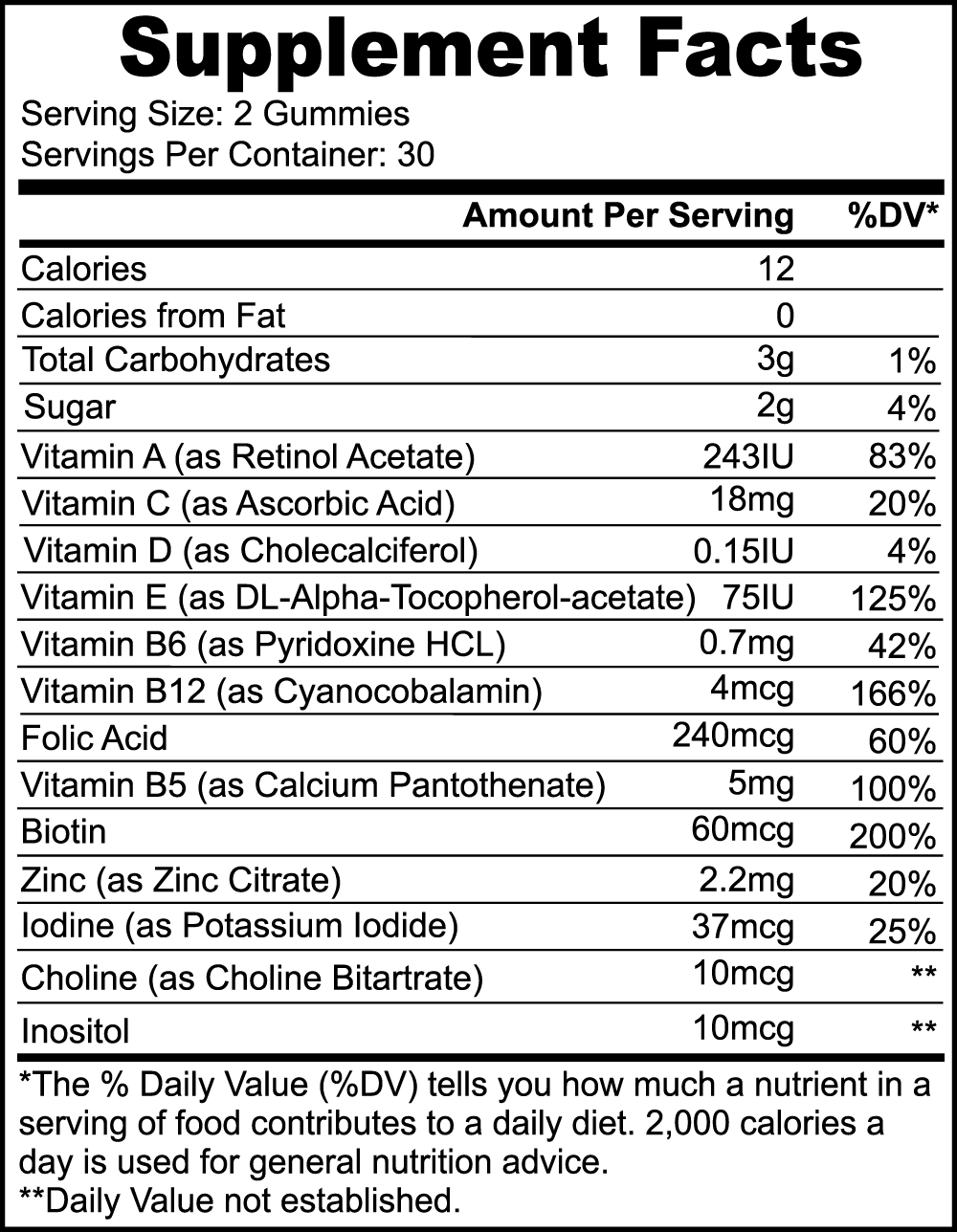 Multivitamin-Bärengummis (Erwachsene)