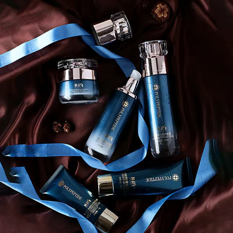 Conjunto de cinco piezas reafirmantes e hidratantes de polipéptidos coreanos Conjunto de cosméticos hidratantes y reductores de poros Conjunto de productos para el cuidado de la piel para salones de belleza