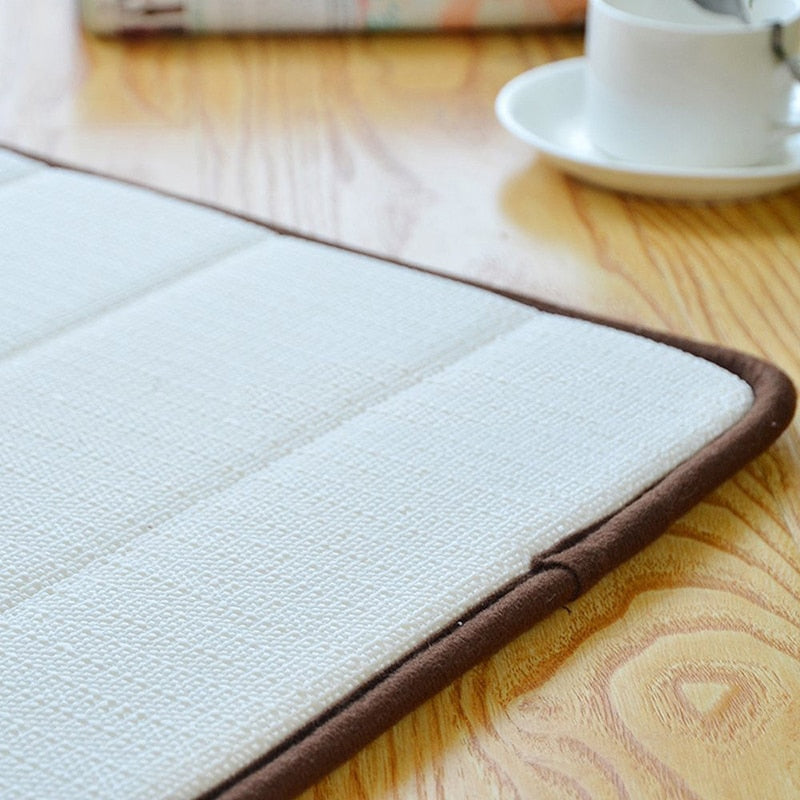 Alfombrilla de baño para el hogar, de vellón coral, con absorción de agua, antideslizante, de espuma viscoelástica, absorbente, lavable