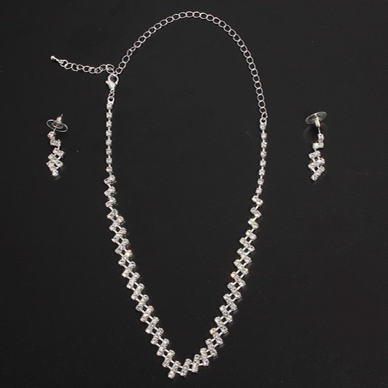 Brautschmuck zwei Sets, Braut Strass Kette, Hochzeit Halskette, Ohrring, Strass Halskette, Hochzeit zwei Sets