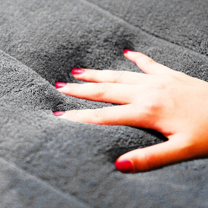 Alfombrilla de baño para el hogar, de vellón coral, con absorción de agua, antideslizante, de espuma viscoelástica, absorbente, lavable