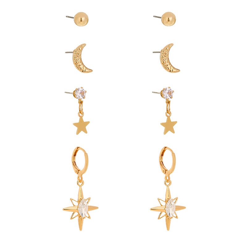 Star Moon 4-piece Set Stud Fashion