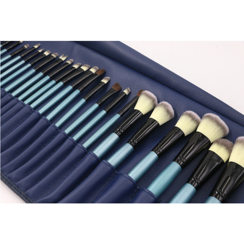32 pinceles de maquillaje azules