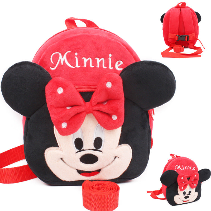 New baby small bag children backpack to prevent the loss of 1 and a half year and 2 year old female baby cartoon knapsack traction rope