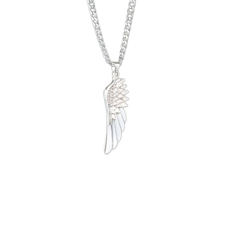 Long simple titanium steel sweater chain pendant necklace