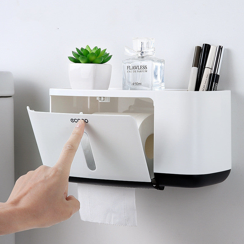 Einfacher multifunktionaler Papierhandtuchhalter Nagelfreies wasserdichtes Handtuchpumpen