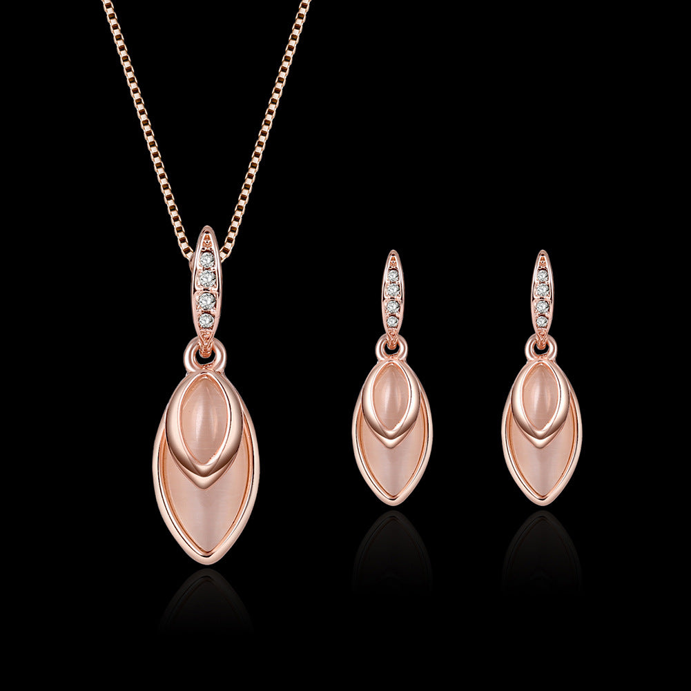 Conjunto de joyas con gemas, accesorios europeos y americanos, conjunto de joyas para bodas y novias