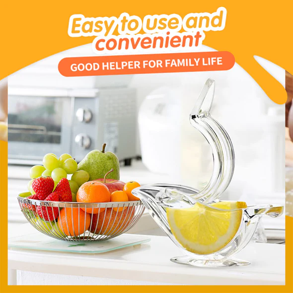 Exprimidor manual de limón acrílico transparente elegante con forma de pájaro, exprimidor de rodajas de limón, herramientas de cocina, gadgets