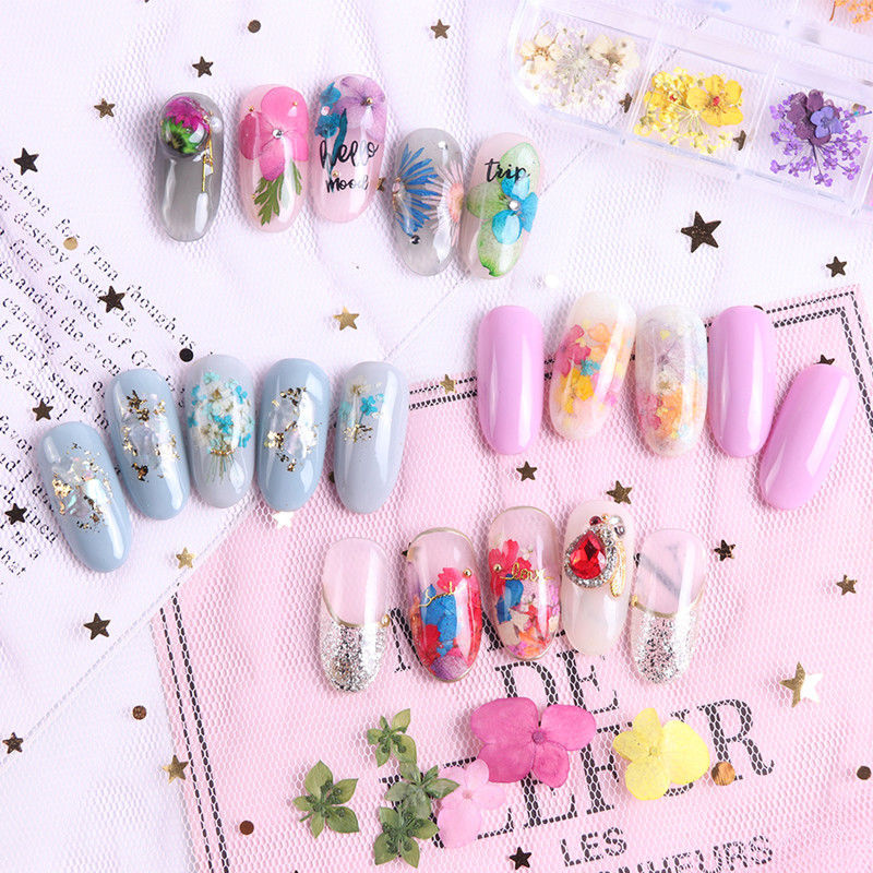 Nailart Trockenblumen