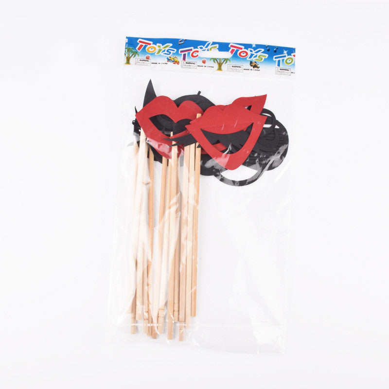 Paper Glasses Red Lips And Paper Mustache Photo Props