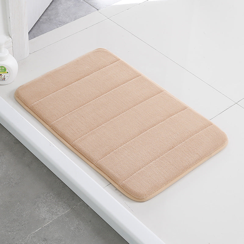 Alfombrilla de baño para el hogar, de vellón coral, con absorción de agua, antideslizante, de espuma viscoelástica, absorbente, lavable
