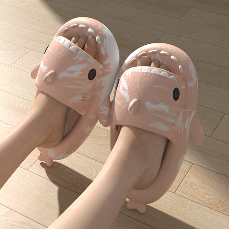 Shark Slippers Tie Dye Bathroom Slippers Couple House Shoes For Women