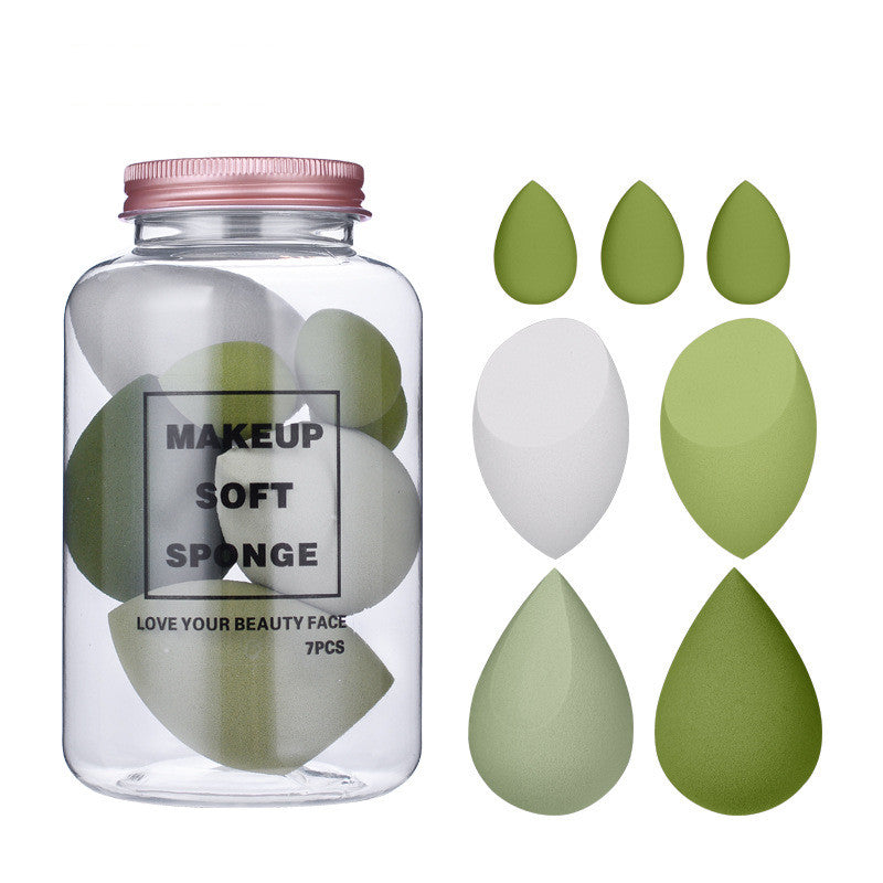 Botella Drift en caja Beauty Egg con 7 latas de polvos y esponjas de maquillaje suaves sin agua