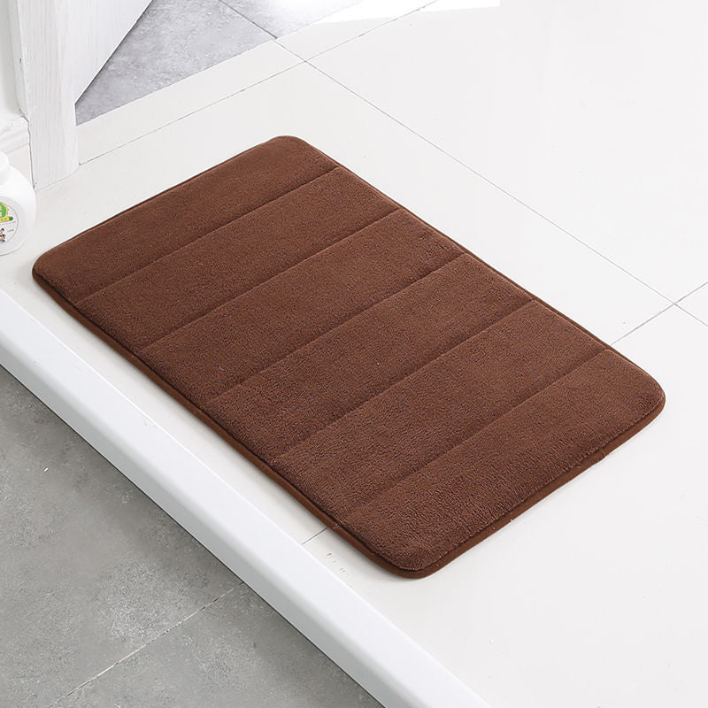 Alfombrilla de baño para el hogar, de vellón coral, con absorción de agua, antideslizante, de espuma viscoelástica, absorbente, lavable