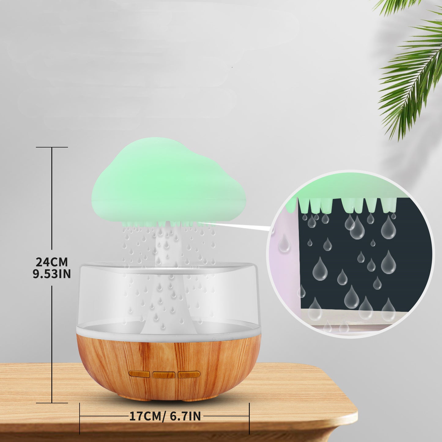 Raining Cloud Night Light Aromatherapy Essential Oil Diffuser Micro Humidifier Relaxing Mood Water Drop Sound For Home